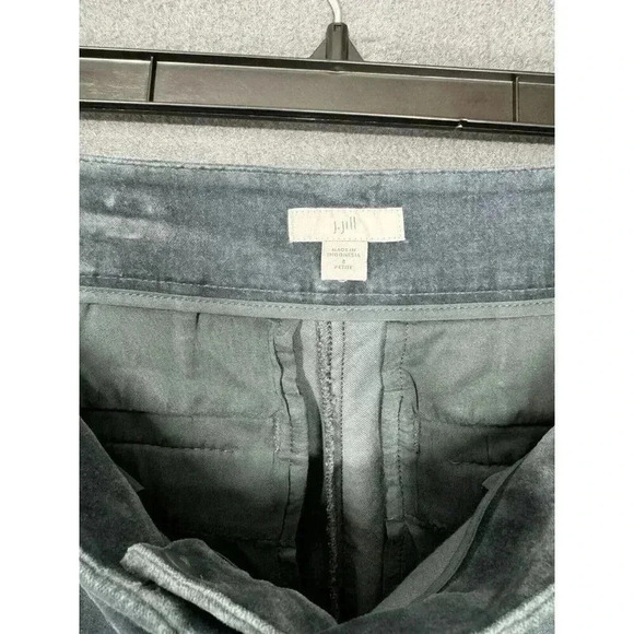 J. Jill Velvet Velveteen Pants Size 8P Blue Teal Straight Leg Mid Rise Stretch - Picture 4 of 10